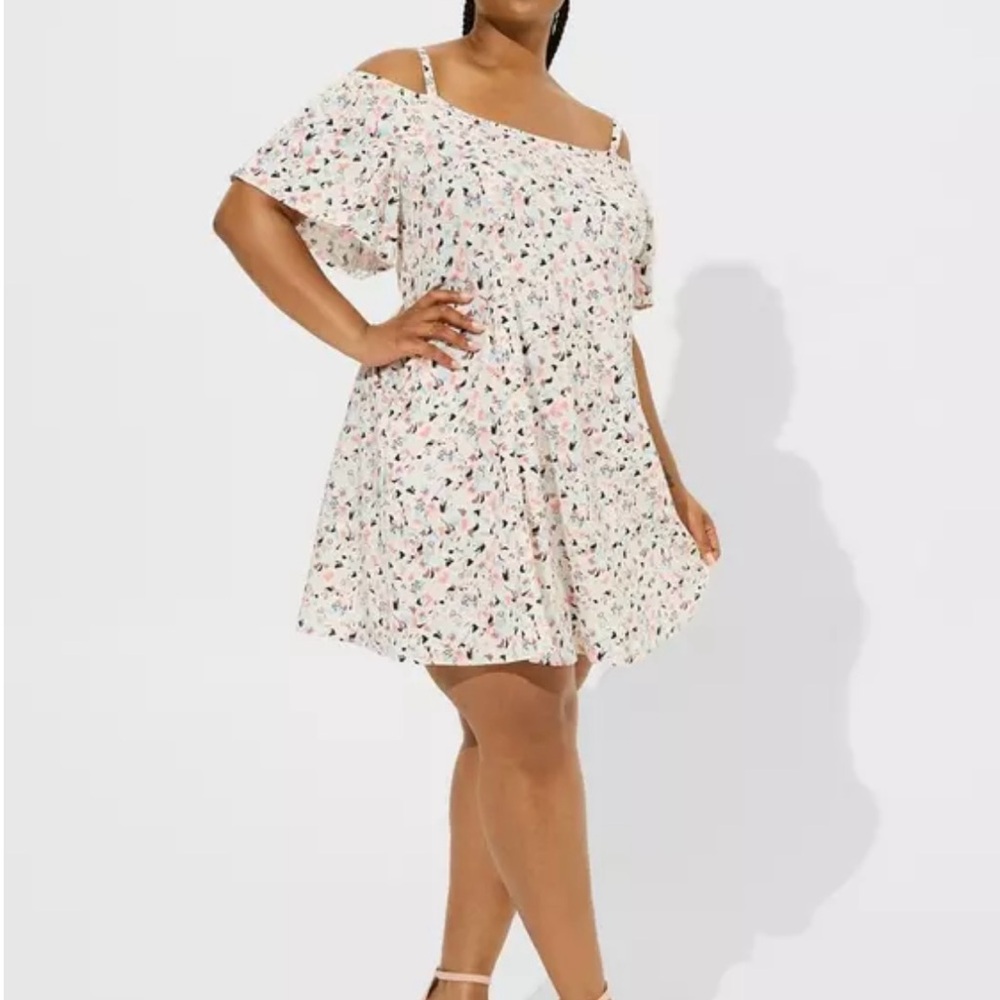 Torrid Multicolor Off-Shoulder Mini Dress